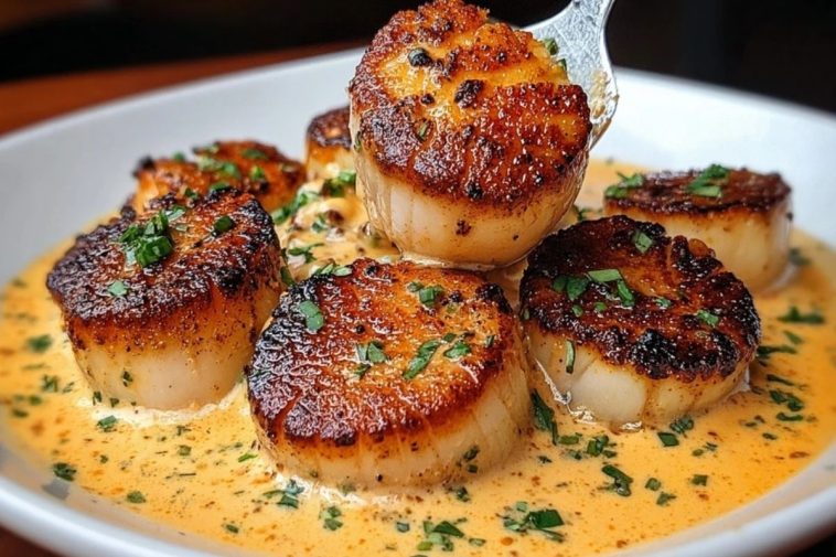 Seared Scallops with Spicy Cajun Cream Sauce