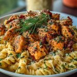 Tuscan Garlic Chicken Bites & Sun-Dried Tomato Cajun Alfredo Pasta