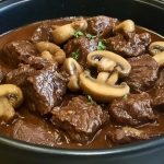 Beef Tips with Mushrooms (Slow Cooker or Instant Pot)