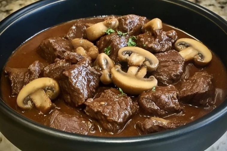 Beef Tips with Mushrooms (Slow Cooker or Instant Pot)