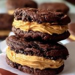 Brownie Cookie Sandwiches with Peanut Butter Frosting