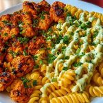Buffalo Garlic Chicken Bites with Creamy Ranch Cajun Alfredo Pasta