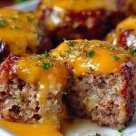 Cheesy Stuffed Meatloaf Bites