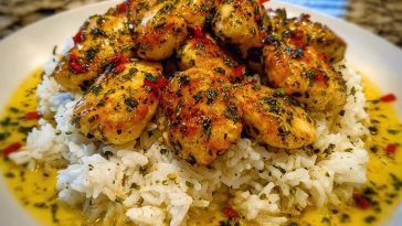 Chicken Scampi with Creamy Garlic Parmesan Rice