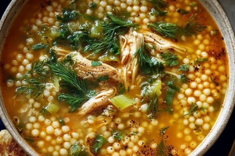 Chicken and Pearl Couscous Soup