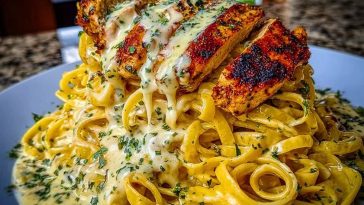 Creamy Cajun Chicken Fettuccine with Garlic Mozzarella Cheese Sauce