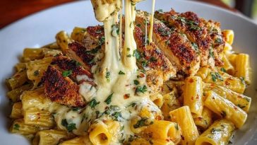 Creamy Cajun Chicken Rigatoni with Garlic Mozzarella Sauce