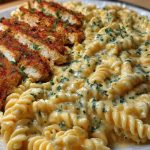 Creamy Cajun Chicken Twisted Pasta with Mozzarella Alfredo