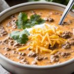 Creamy Cheesy Ground Beef Taco Soup