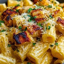 Creamy Garlic Butter Chicken Rigatoni Recipe