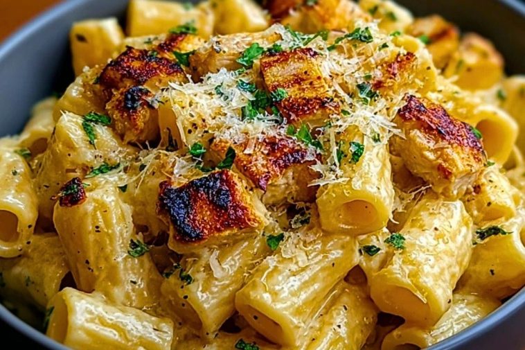 Creamy Garlic Butter Chicken Rigatoni Recipe