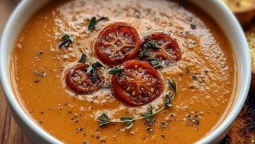 Creamy Roasted Tomato Soup with Herbs
