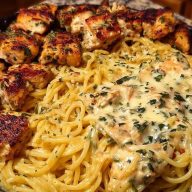 Creamy Velveeta Chicken Spaghetti with Mozzarella Garlic Cheese Sauce