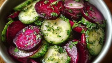 Crisp Cucumber and Beetroot Salad with Herb Dressing