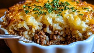 French Onion Ground Beef and Rice Casserole