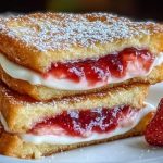 Fried Strawberry Cheesecake Sandwiches