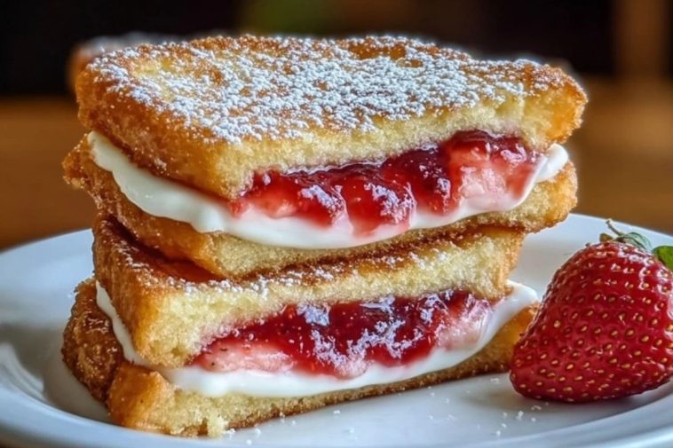 Fried Strawberry Cheesecake Sandwiches