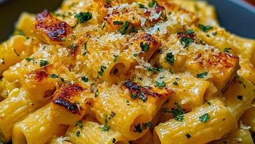 Garlic Butter Chicken with Rigatoni and Parmesan