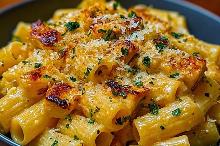 Garlic Butter Chicken with Rigatoni and Parmesan