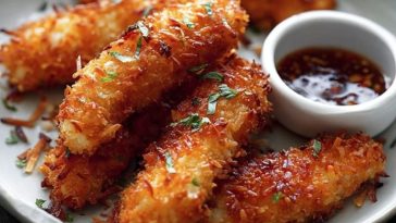 Golden Coconut Crusted Chicken Strips