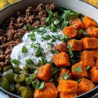 Ground Beef Sweet Potato Power Bowl