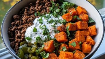 Ground Beef Sweet Potato Power Bowl