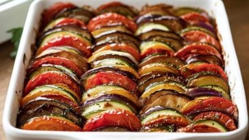 Healthy Baked Ratatouille Zucchini, Tomato & Eggplant Medley