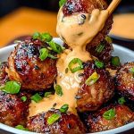 Korean BBQ Meatballs with Spicy Mayo Dip