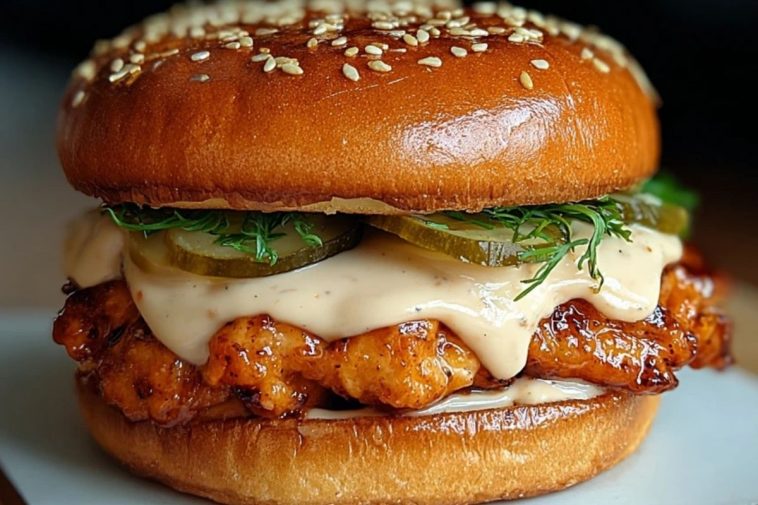 Spicy Chicken Sandwich with Creamy Homemade Sauce