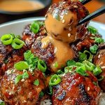 Sticky Korean BBQ Meatballs with Gochujang Glaze
