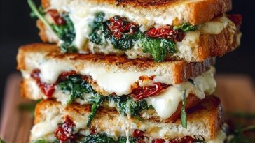 Sun Dried Tomato Spinach and Ricotta Grilled Cheese