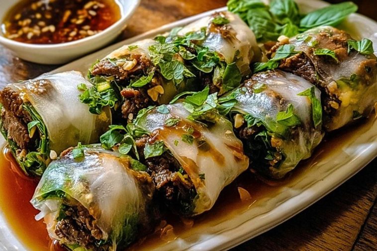 Thai Basil Beef Rolls