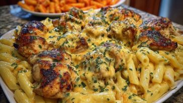 Velveeta Chicken Penne in Creamy Mozzarella Garlic Cheese Sauce