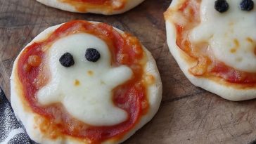 Adorable Mini Ghost Pizzas