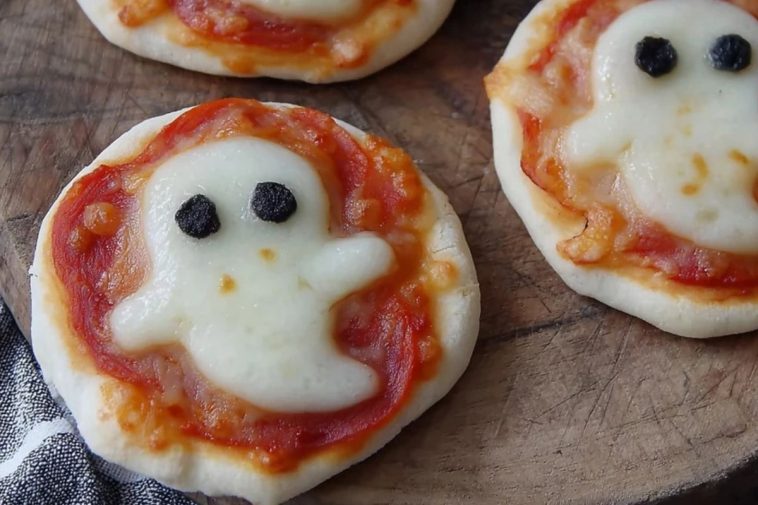 Adorable Mini Ghost Pizzas