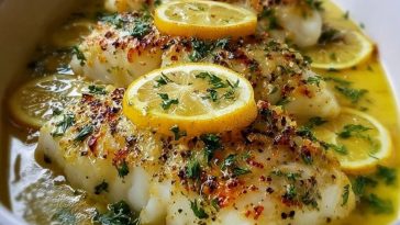 Baked Lemon-Garlic Cod with Butter Sauce
