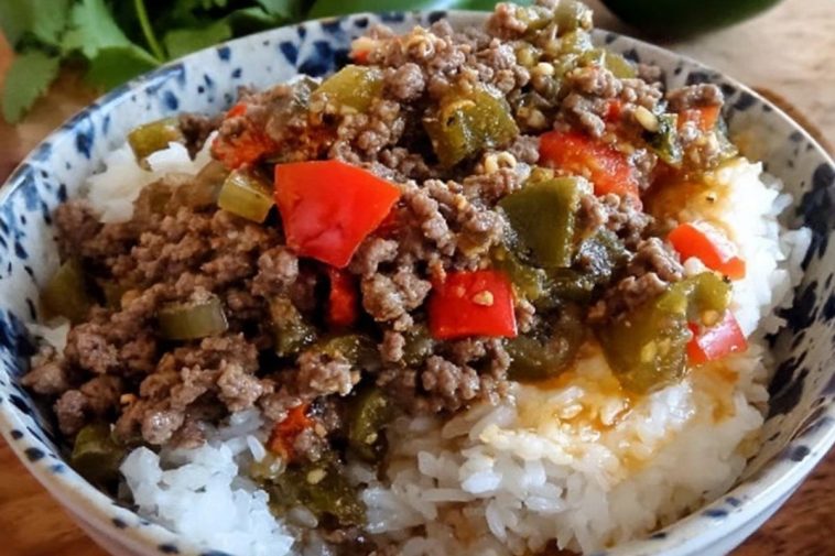 Beef and Pepper Rice Bowls