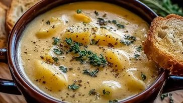 Cheddar Garlic Herb Potato Soup