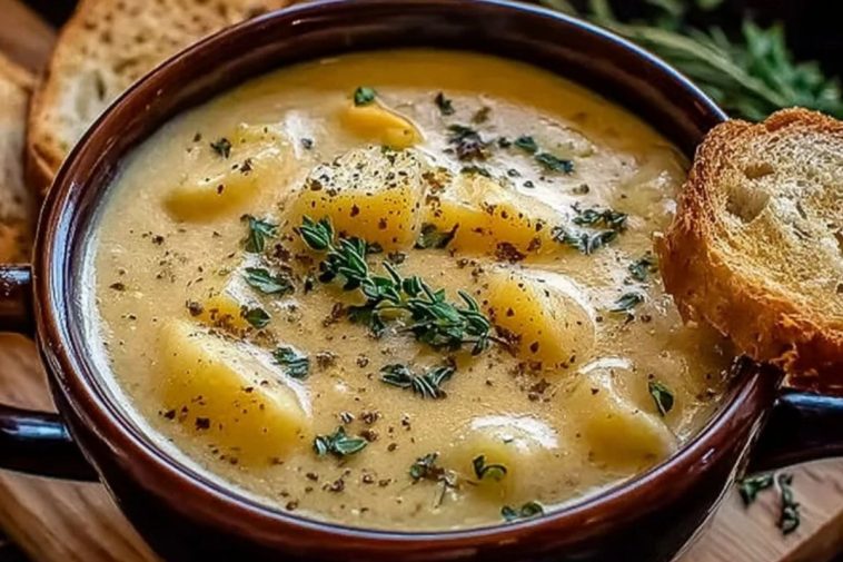 Cheddar Garlic Herb Potato Soup