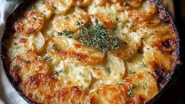 Crispy Parmesan and Gruyere Potato Gratin