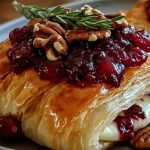 Easy Cranberry Pecan Brie Wrapped in Puff Pastry