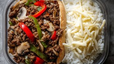 Ground Beef Philly Cheesesteak Meal Prep