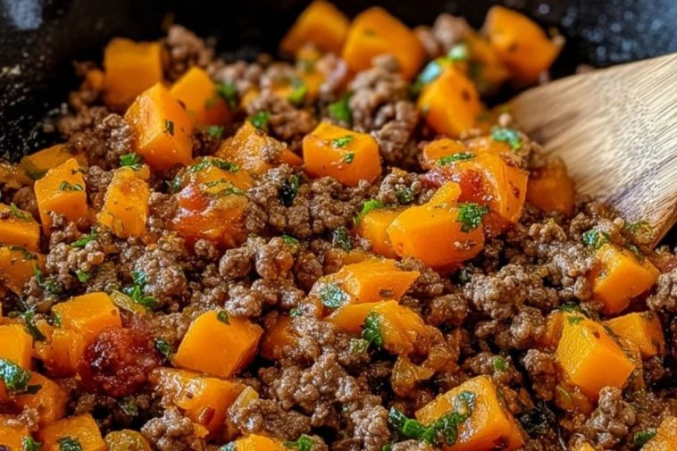 Ground Beef and Sweet Potato Skillet