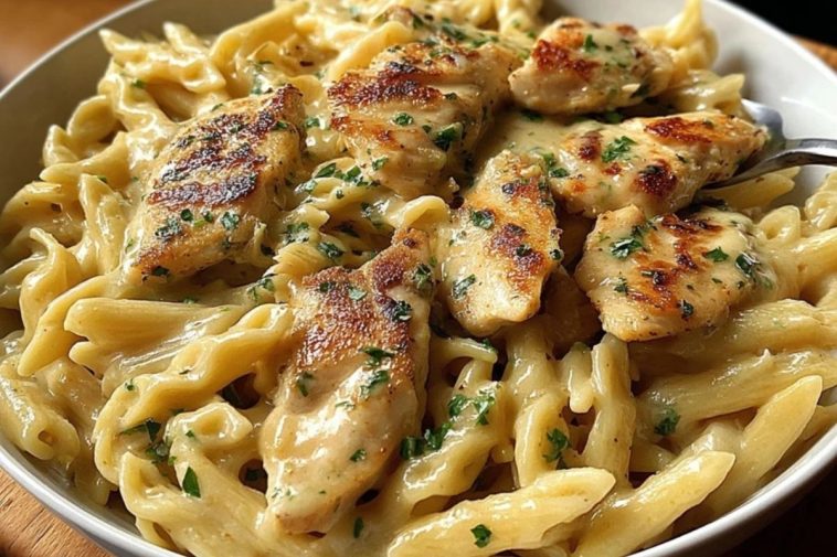 One Pan Garlic Parmesan Chicken Pasta Delight