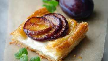 Plum & Cheese Puff Pastry Tarts