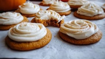 Pumpkin Sugar Cookies with Cream Cheese Frosting