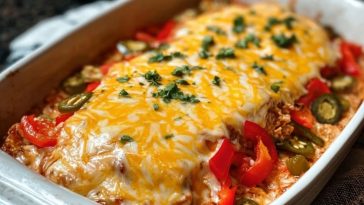 Queso Smothered Fajita Casserole