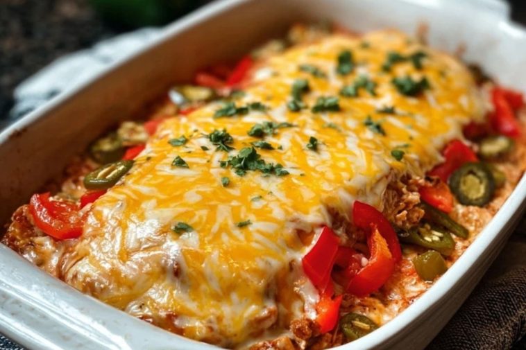 Queso Smothered Fajita Casserole