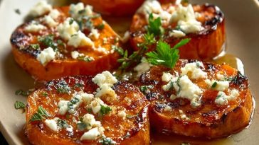 Roasted Sweet Potato Rounds with Honey & Feta