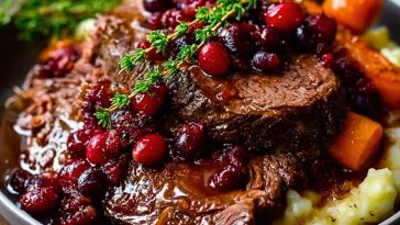Tender Balsamic Cranberry Beef Roast